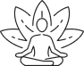 icon with person sitting in lotus position